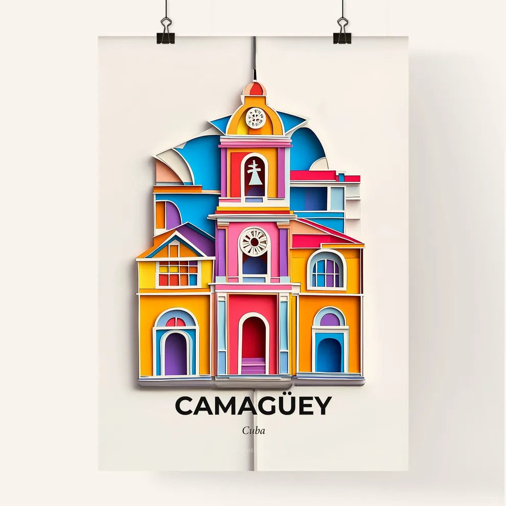 Vivid Camagüey, Cuba, Colorful Poster