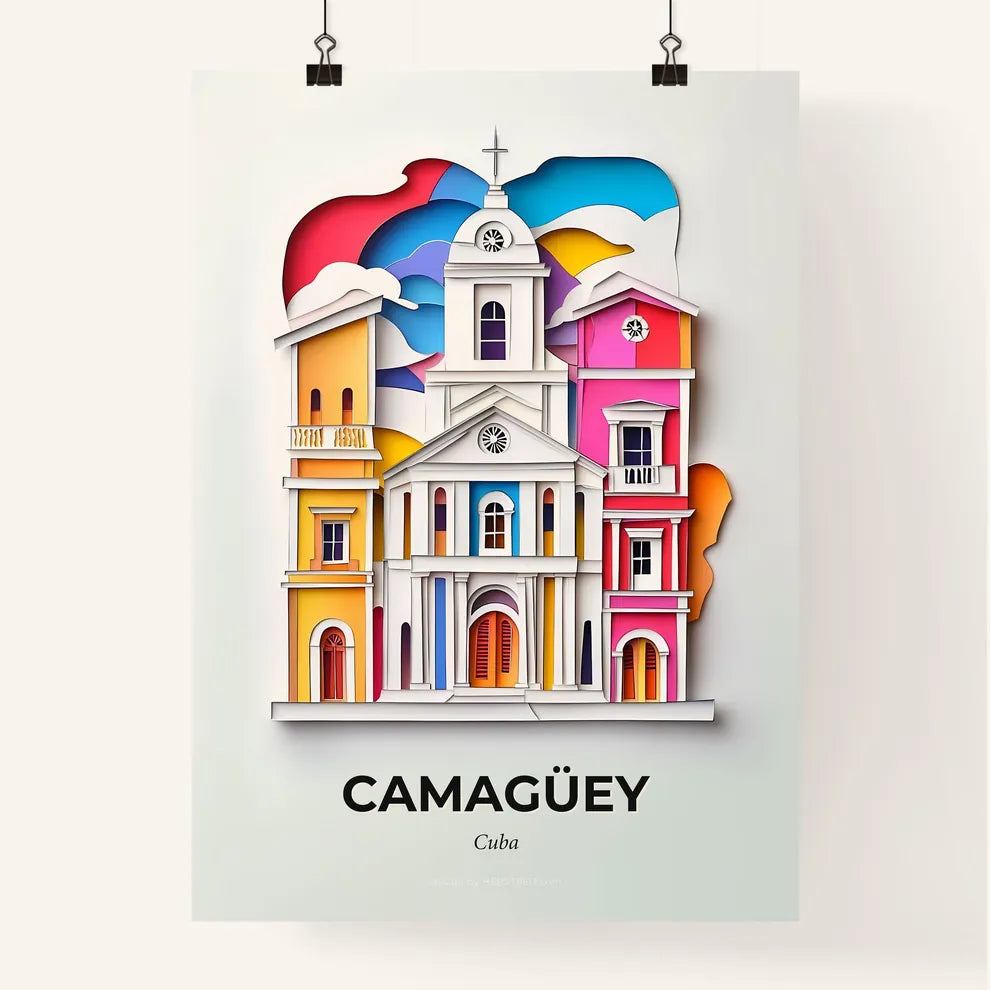 Vivid Camagüey, Cuba, Colorful Poster