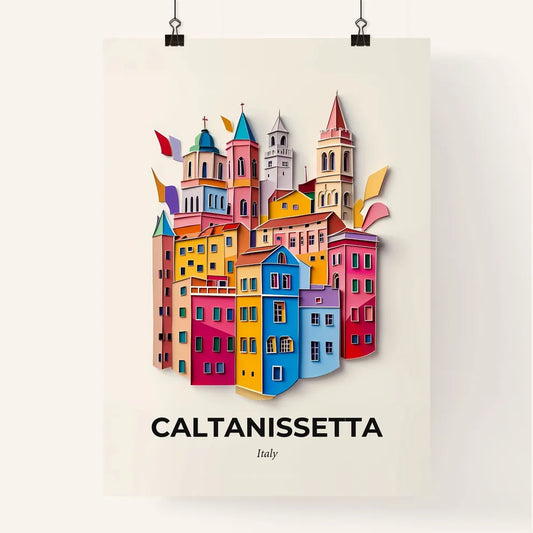 Vivid Caltanissetta, Italy, Colorful Poster