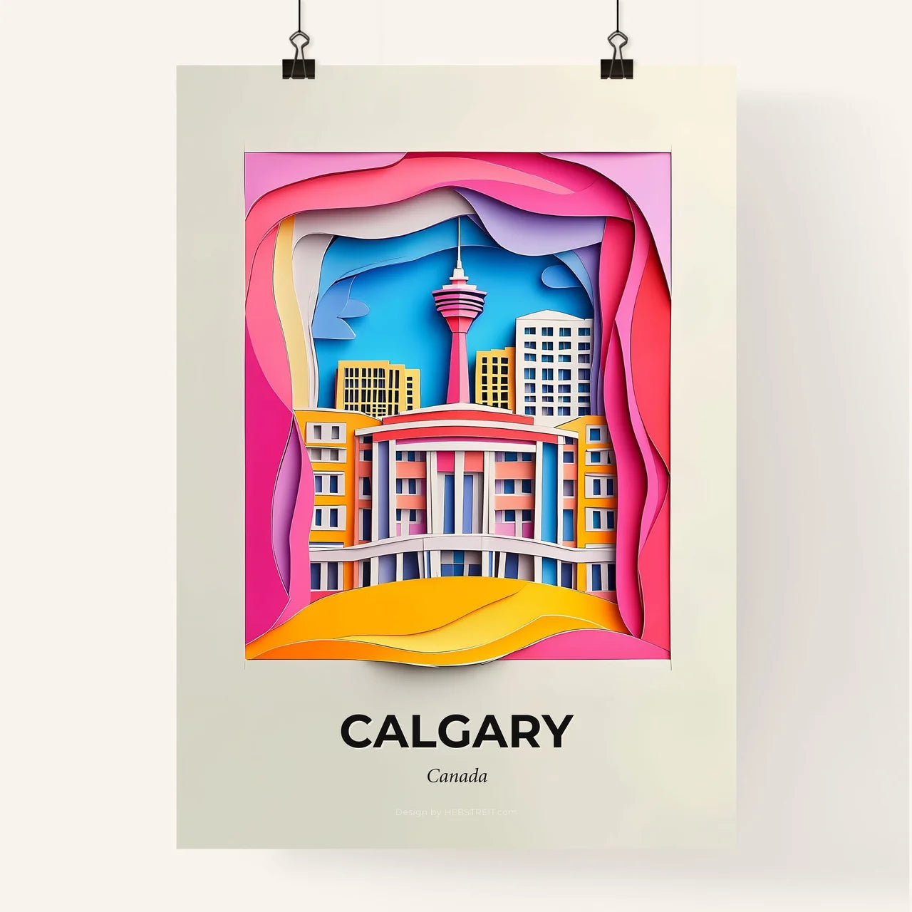 Vivid Calgary, Canada, Colorful Poster