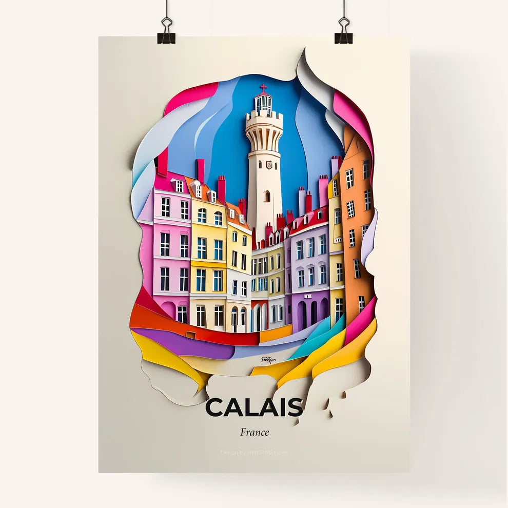 Vivid Calais, France, Colorful Poster