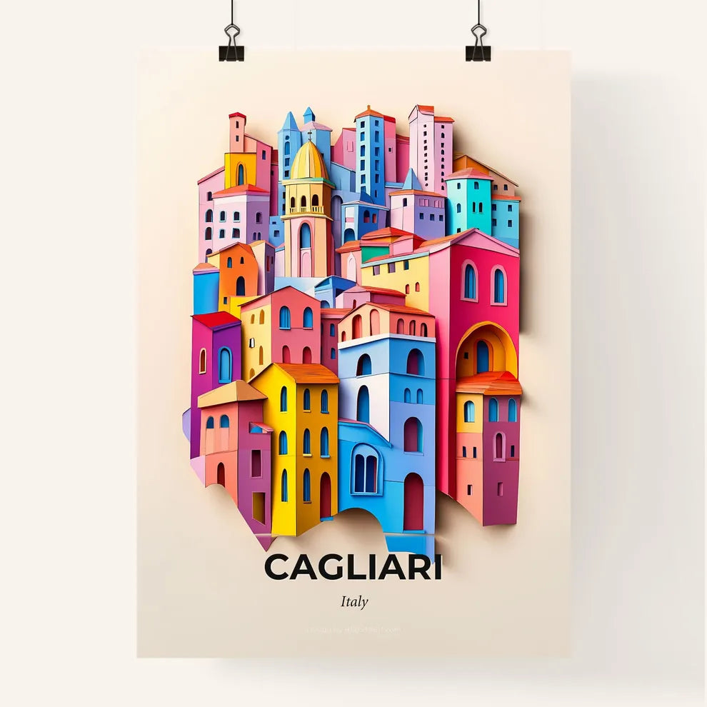 Vivid Cagliari, Italy, Colorful Poster