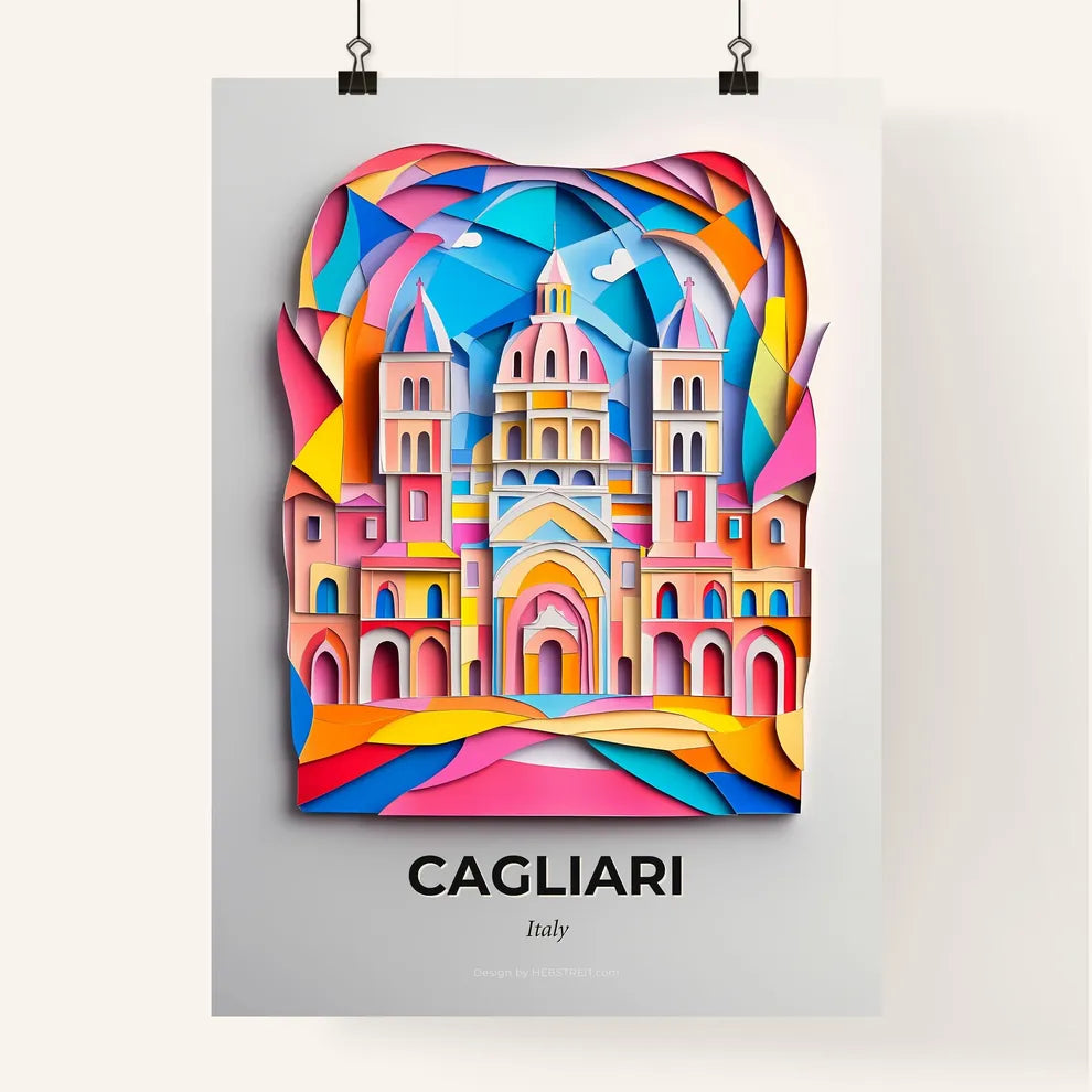 Vivid Cagliari, Italy, Colorful Poster