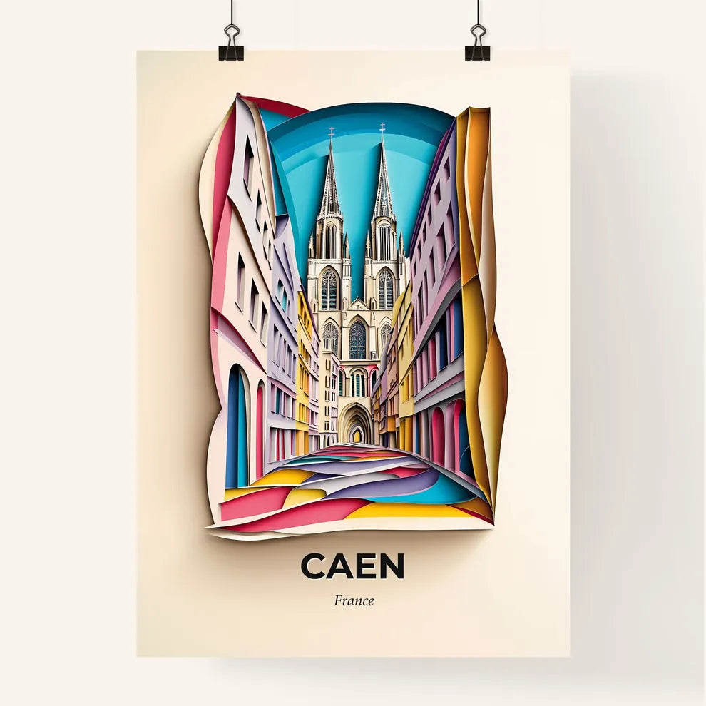 Vivid Caen, France, Colorful Poster