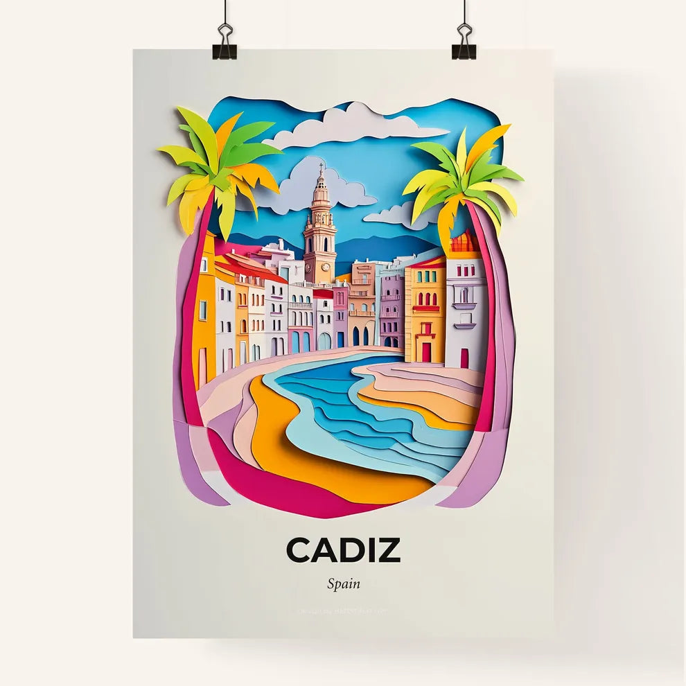 Vivid Cadiz, Spain, Colorful Poster
