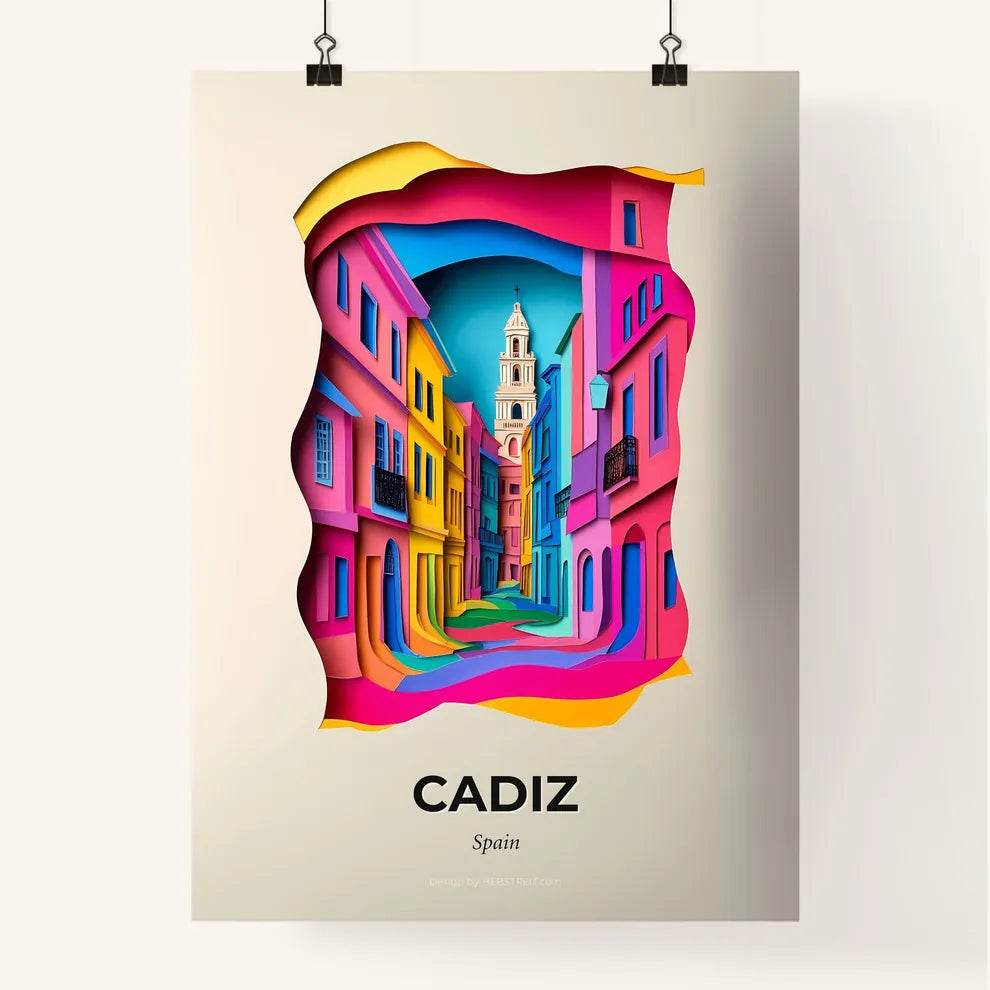 Vivid Cadiz, Spain, Colorful Poster