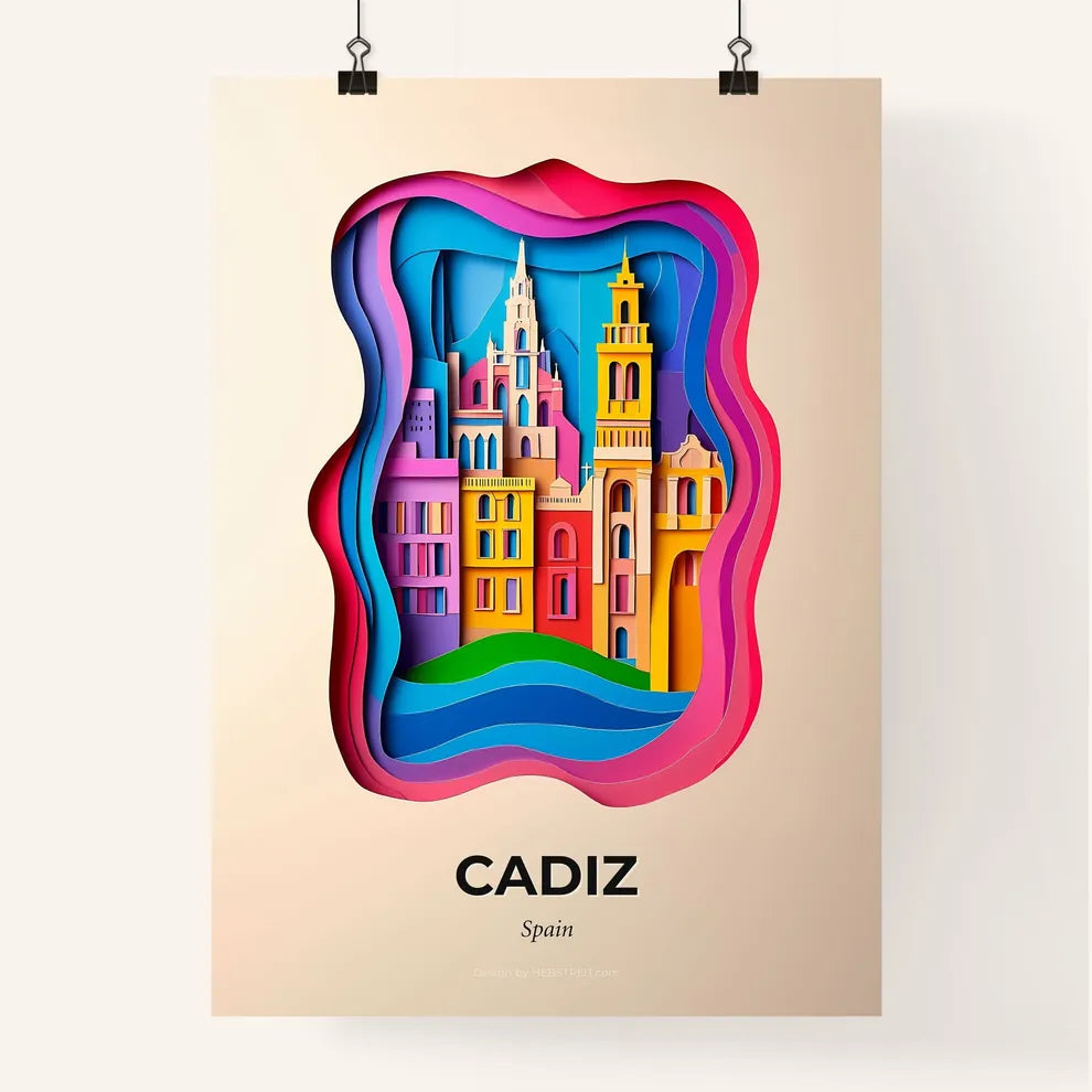 Vivid Cadiz, Spain, Colorful Poster