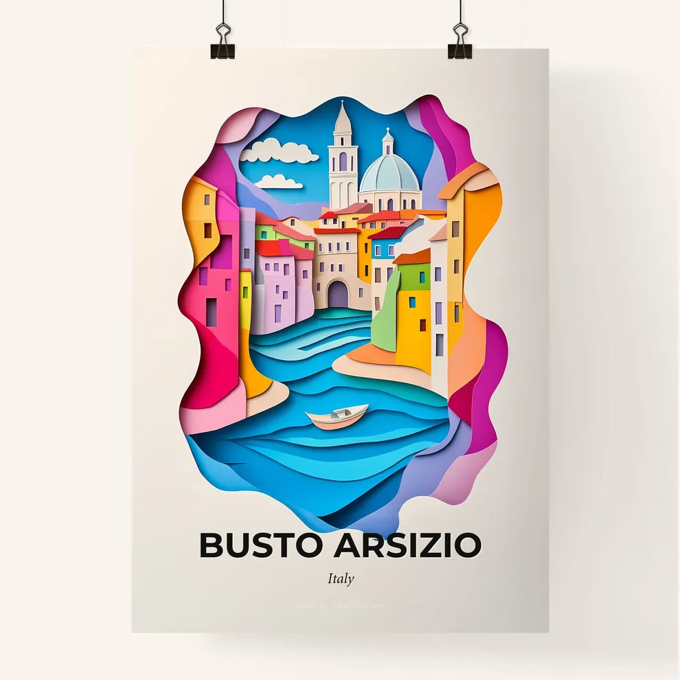 Vivid Busto Arsizio, Italy, Colorful Poster