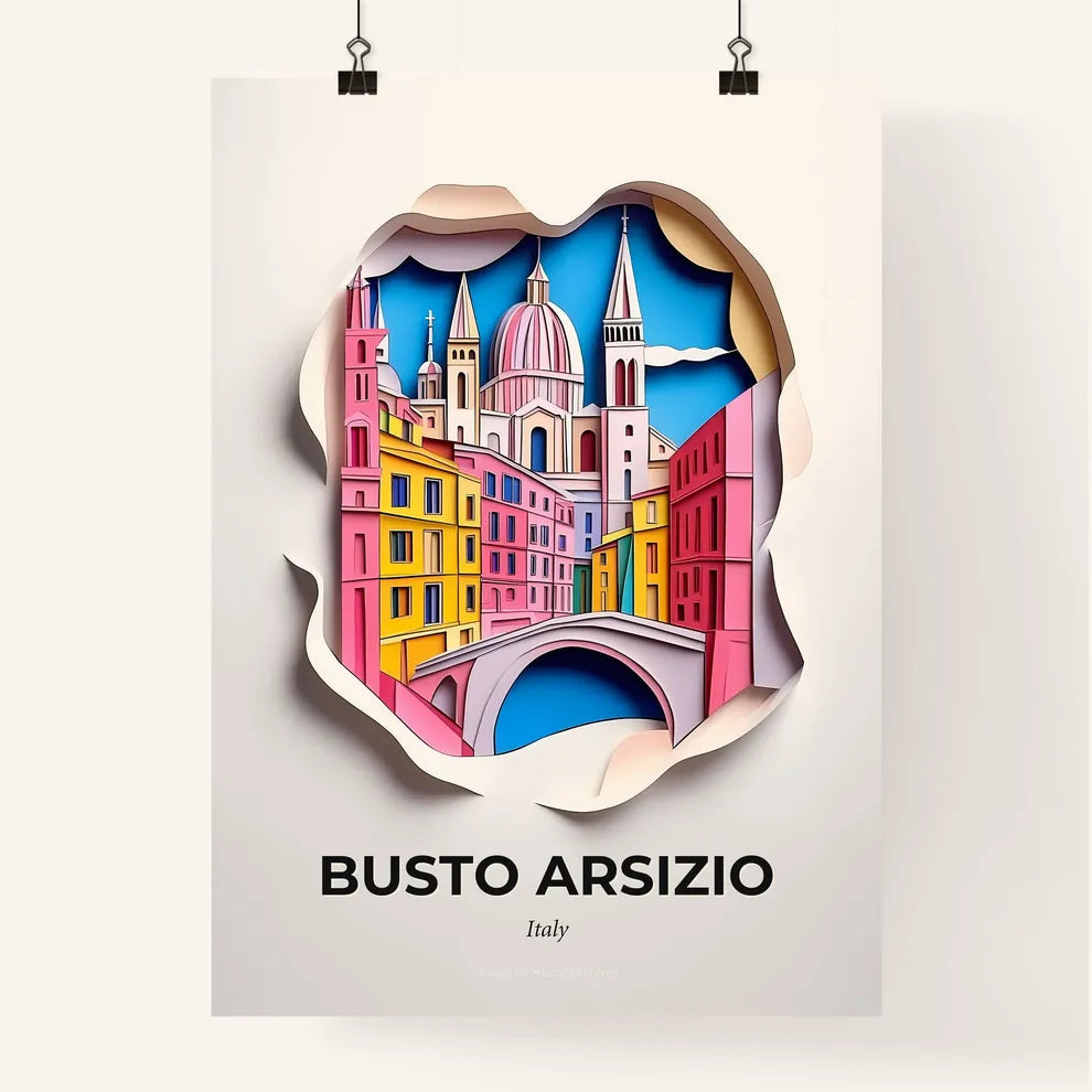 Vivid Busto Arsizio, Italy, Colorful Poster