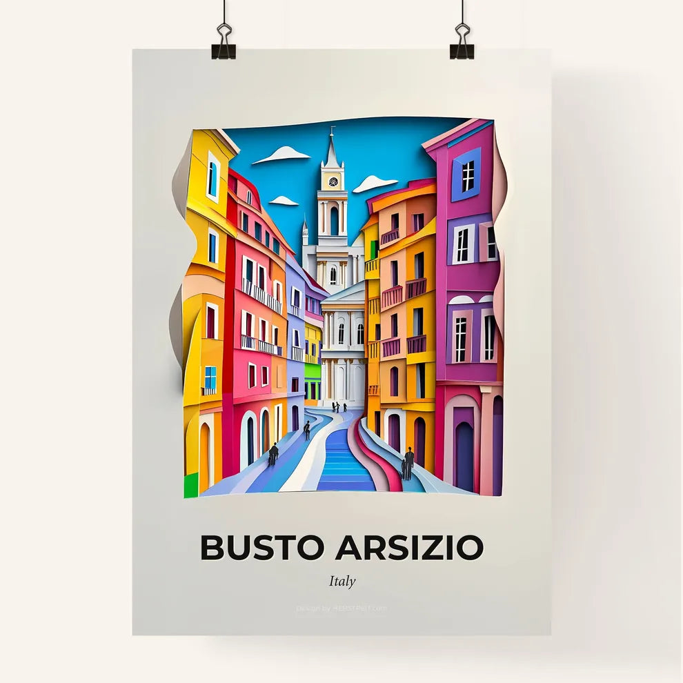 Vivid Busto Arsizio, Italy, Colorful Poster