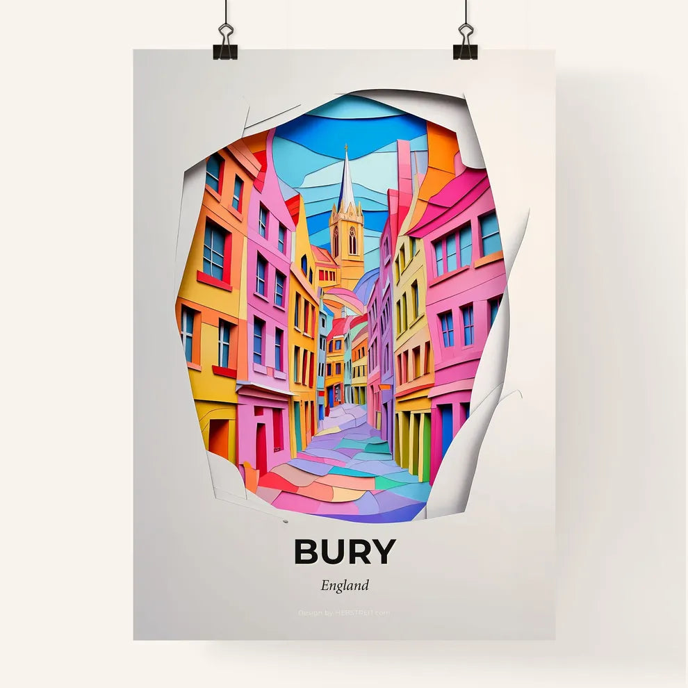 Vivid Bury, England, Colorful Poster