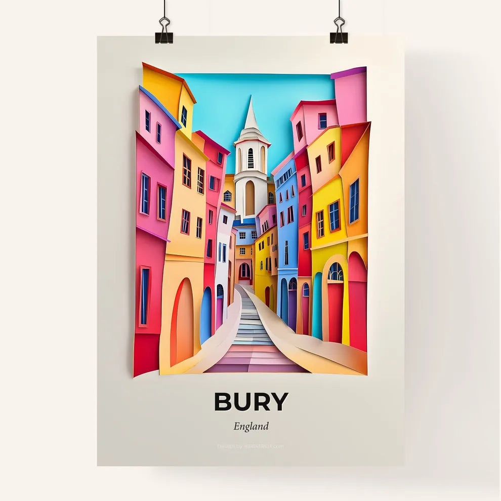 Vivid Bury, England, Colorful Poster