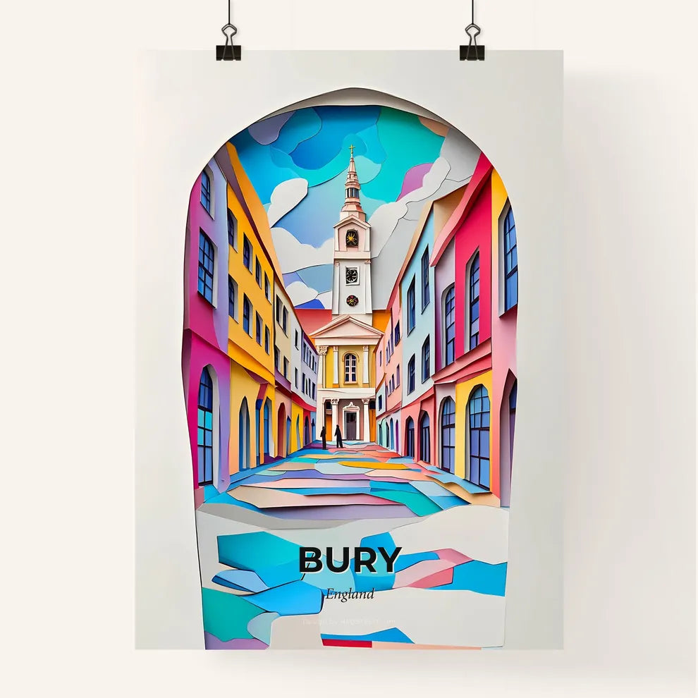 Vivid Bury, England, Colorful Poster