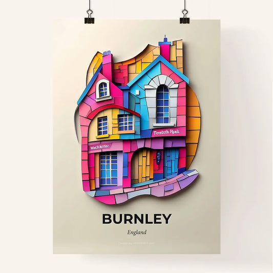 Vivid Burnley, England, Colorful Poster