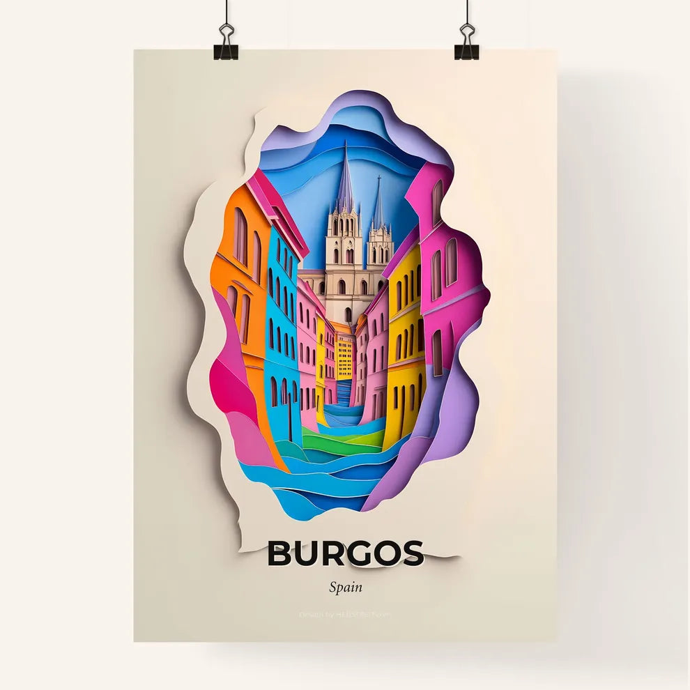 Vivid Burgos, Spain, Colorful Poster