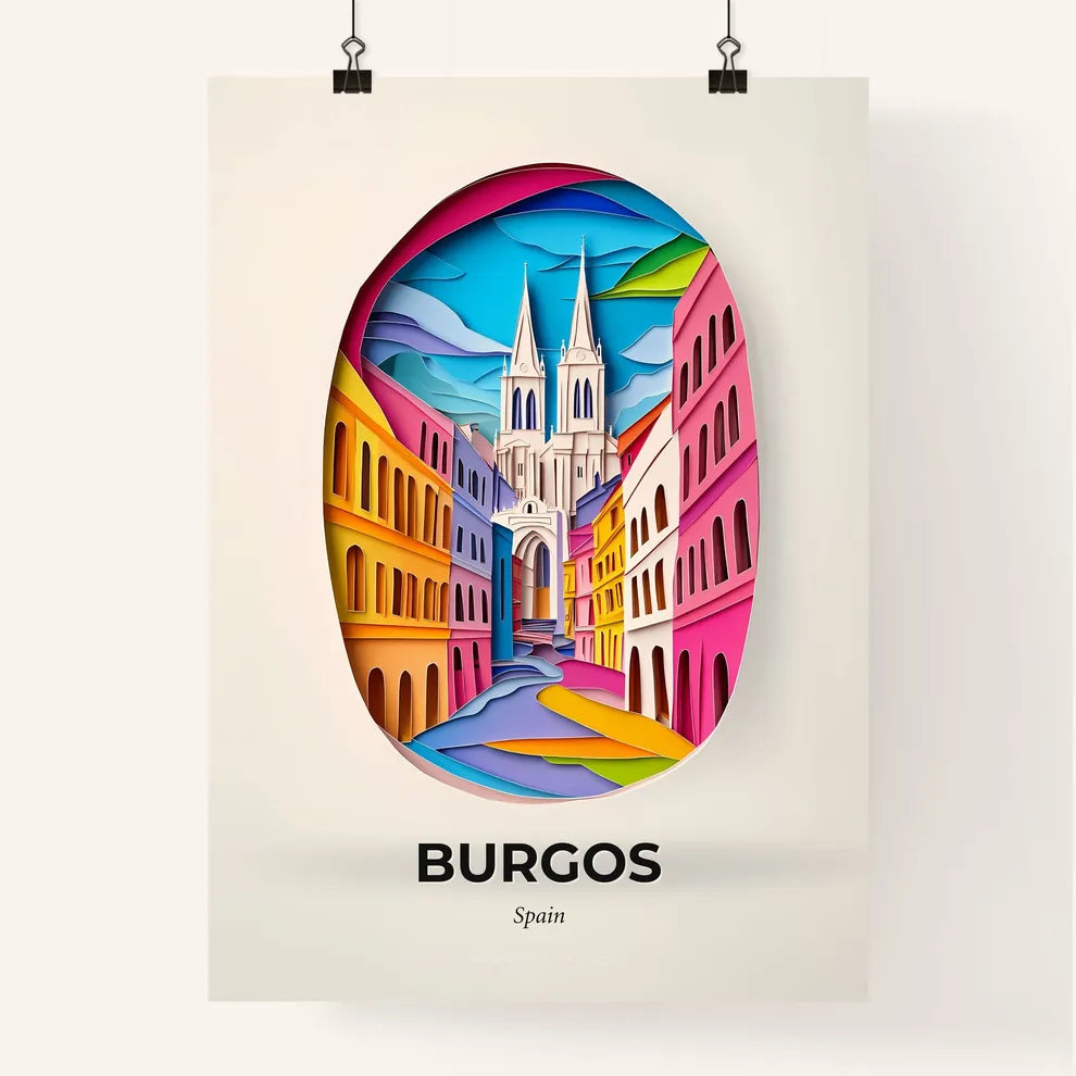 Vivid Burgos, Spain, Colorful Poster