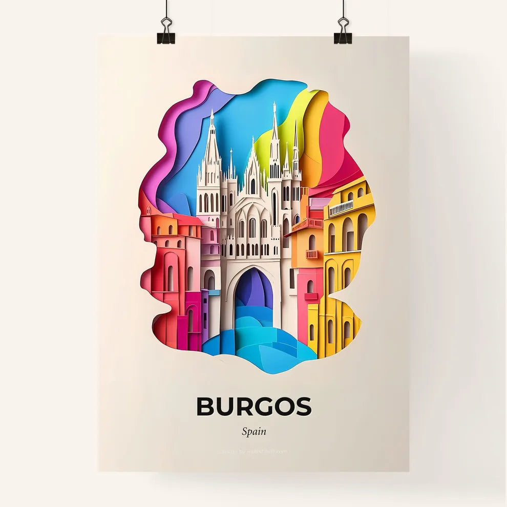 Vivid Burgos, Spain, Colorful Poster