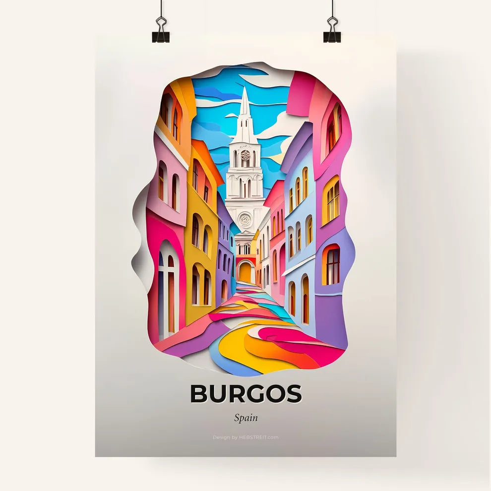 Vivid Burgos, Spain, Colorful Poster