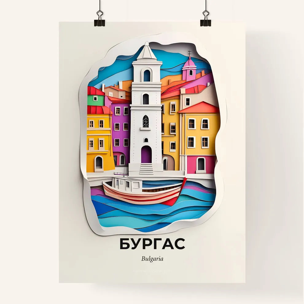 Vivid Burgas, Bulgaria, Colorful Poster