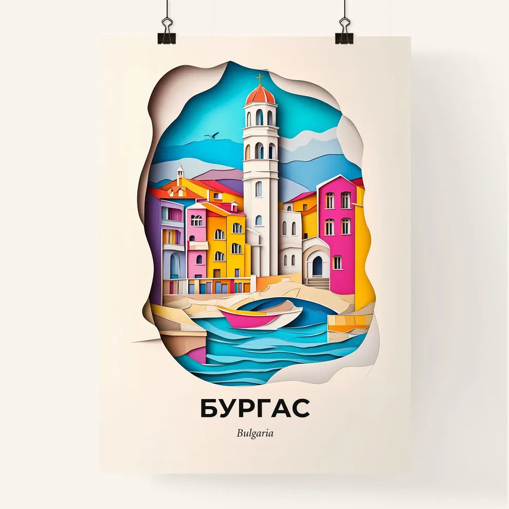 Vivid Burgas, Bulgaria, Colorful Poster