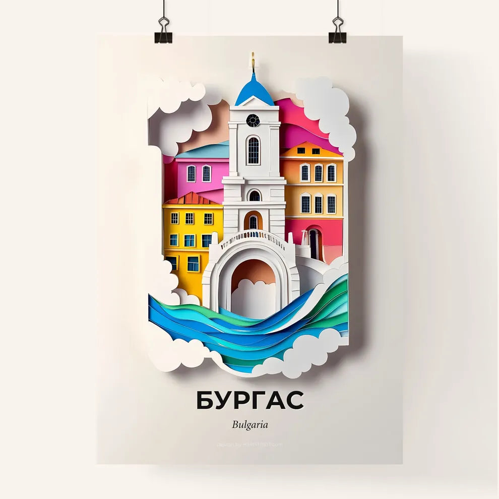 Vivid Burgas, Bulgaria, Colorful Poster