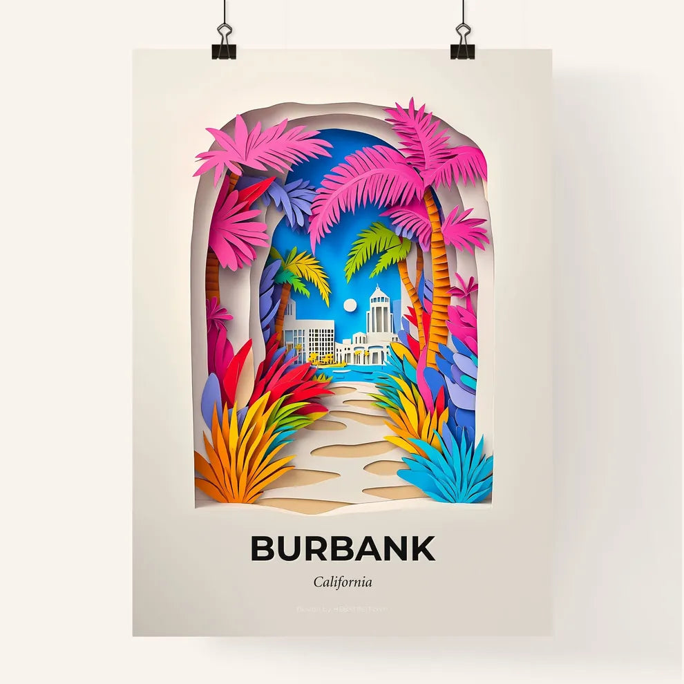 Vivid Burbank, California, Colorful Poster