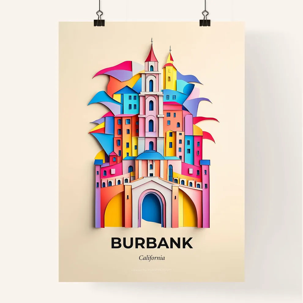 Vivid Burbank, California, Colorful Poster