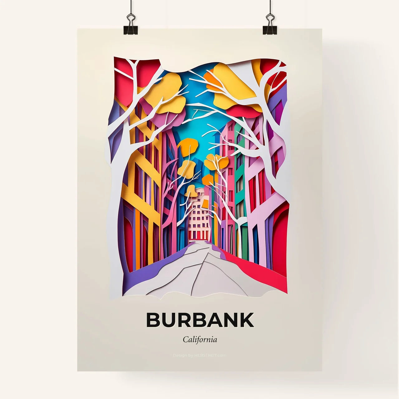 Vivid Burbank, California, Colorful Poster
