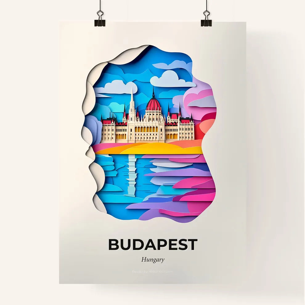 Vivid Budapest, Hungary, Colorful Poster