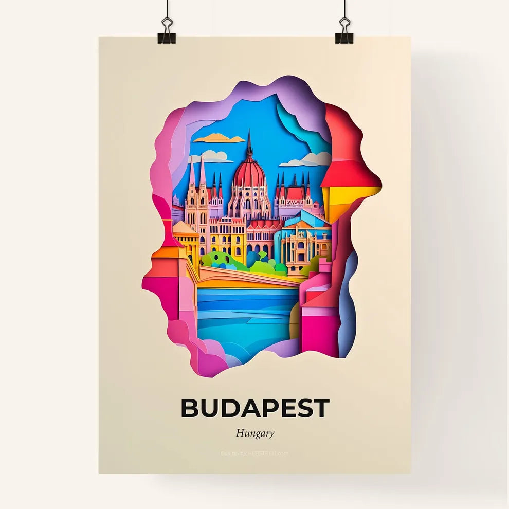 Vivid Budapest, Hungary, Colorful Poster