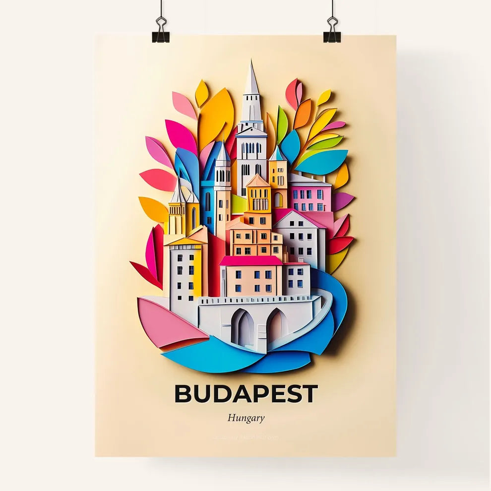 Vivid Budapest, Hungary, Colorful Poster