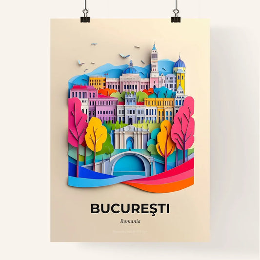 Vivid Bucharest, Romania, Colorful Poster