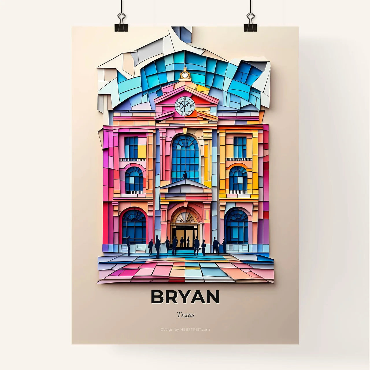 Vivid Bryan, Texas, Colorful Poster