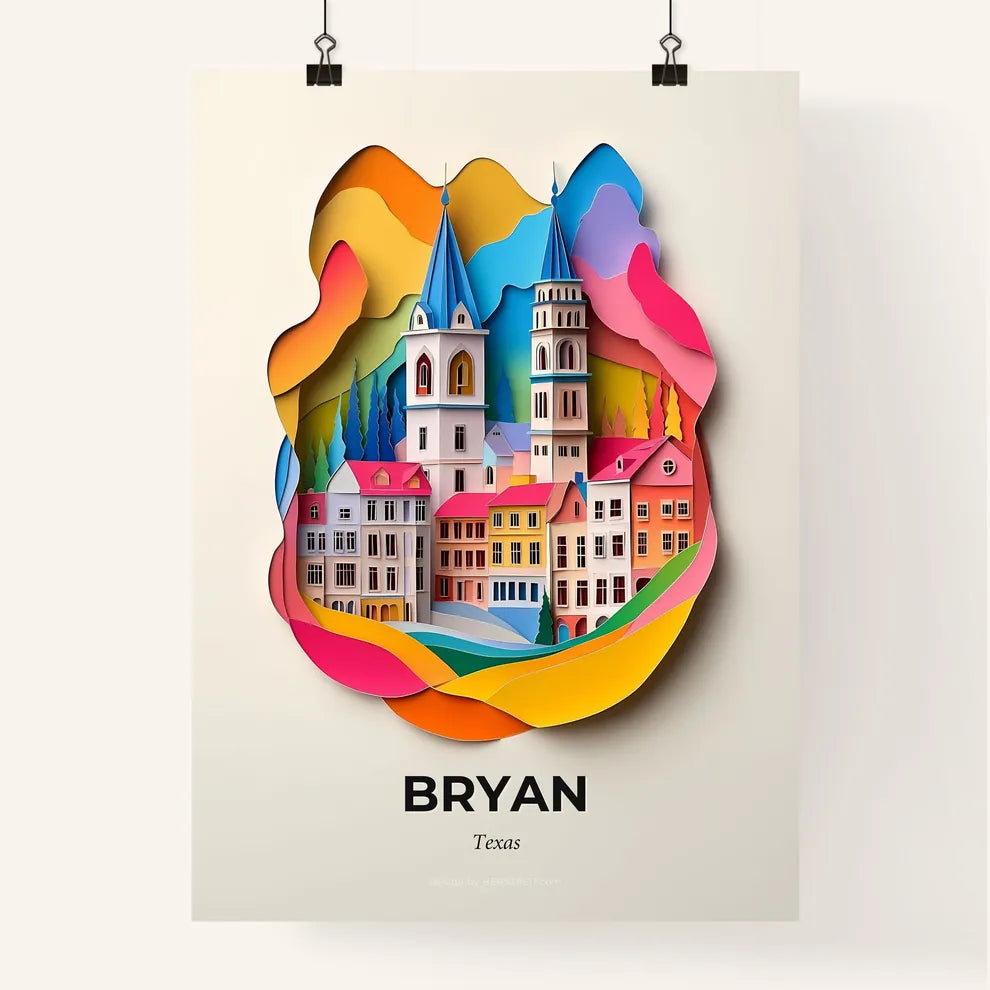 Vivid Bryan, Texas, Colorful Poster