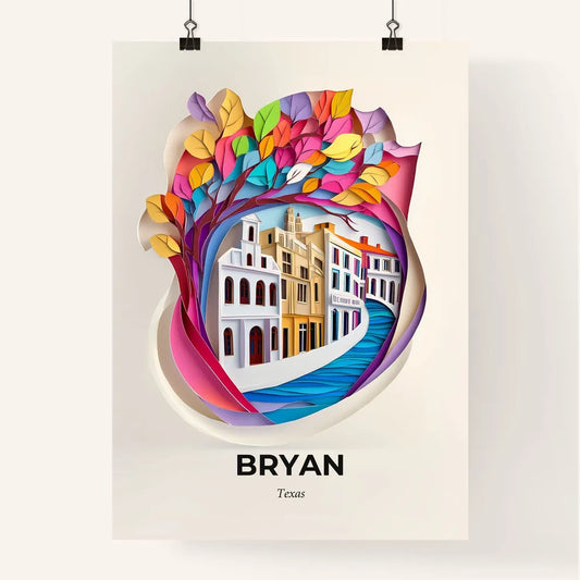 Vivid Bryan, Texas, Colorful Poster