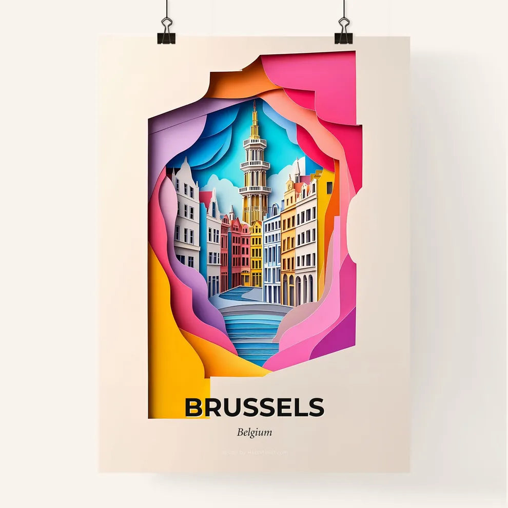Vivid Brussels, Belgium, Colorful Poster