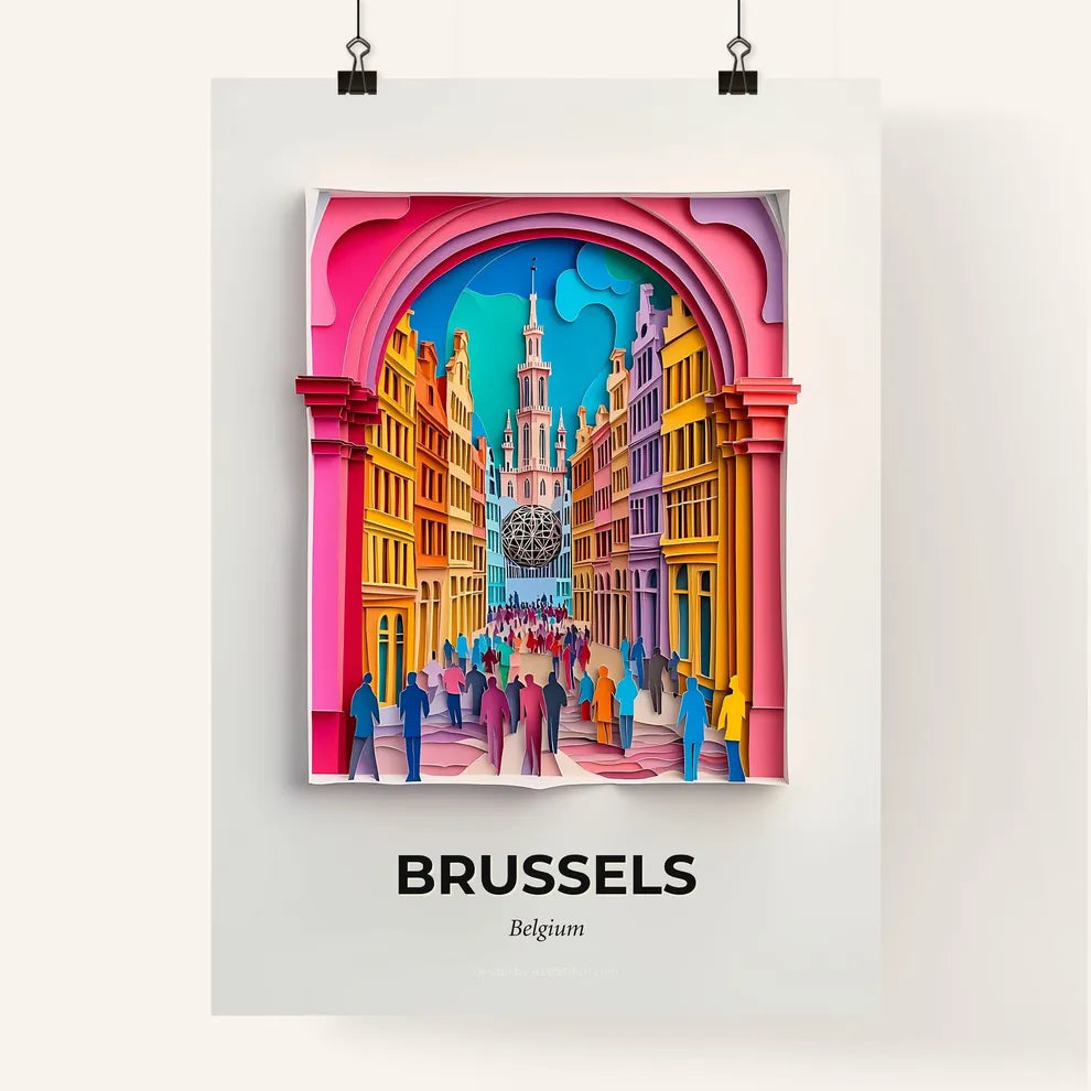 Vivid Brussels, Belgium, Colorful Poster