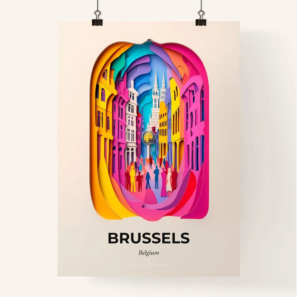 Vivid Brussels, Belgium, Colorful Poster