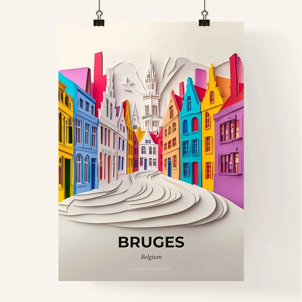 Vivid Bruges , Belgium, Colorful Poster