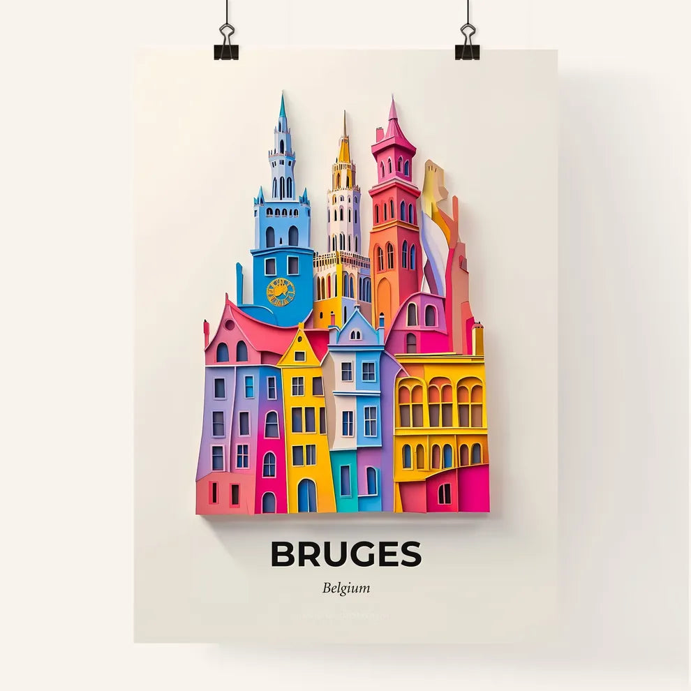 Vivid Bruges , Belgium, Colorful Poster