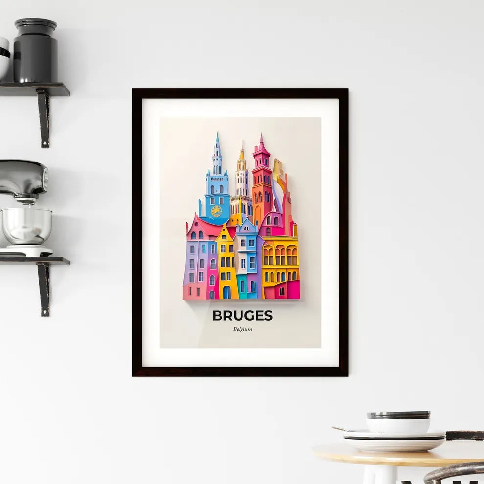 Vivid Bruges , Belgium, Framed Wall Art