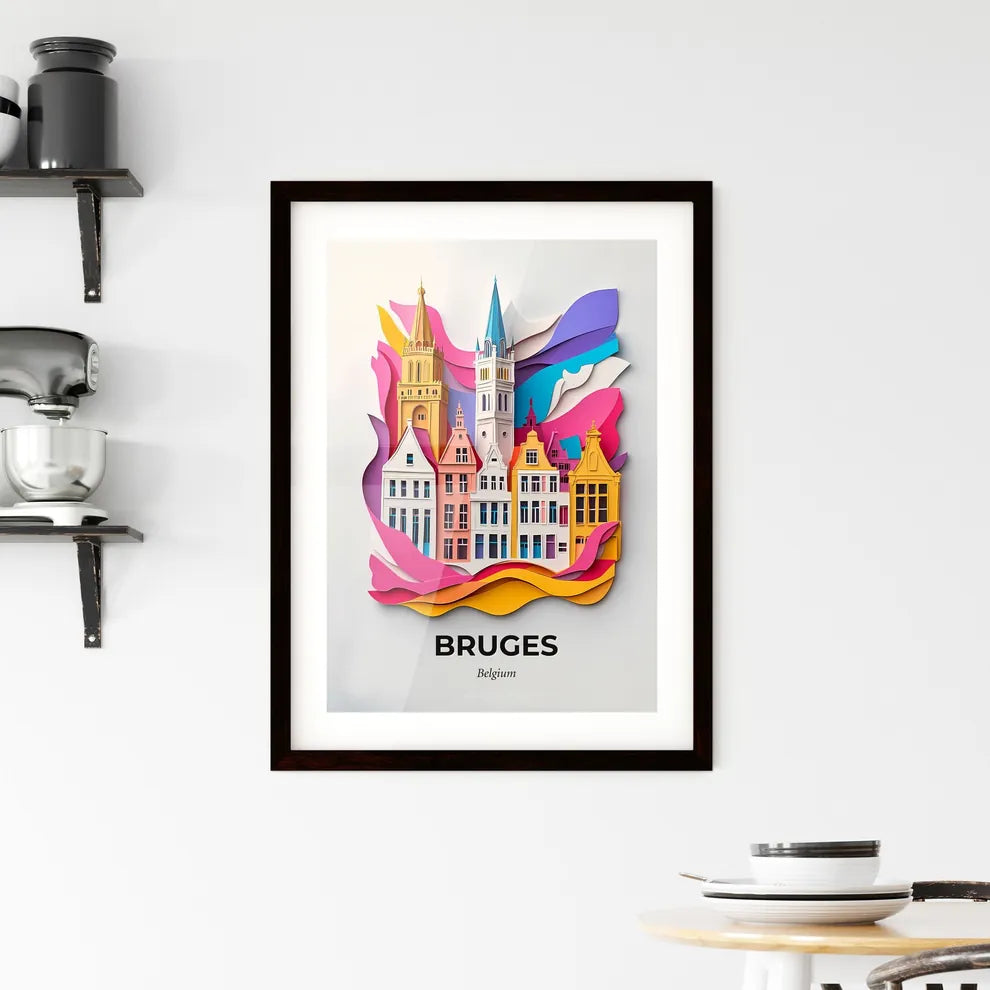 Vivid Bruges , Belgium, Framed Wall Art