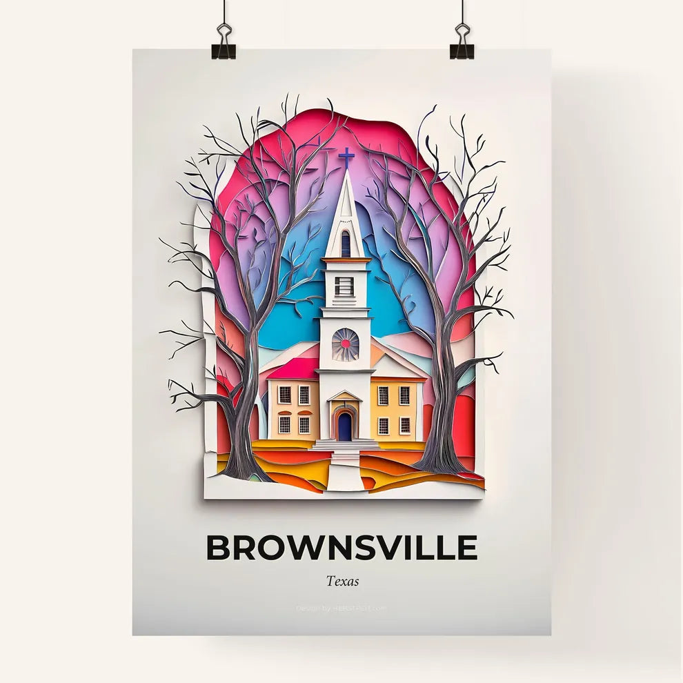 Vivid Brownsville, Texas, Colorful Poster