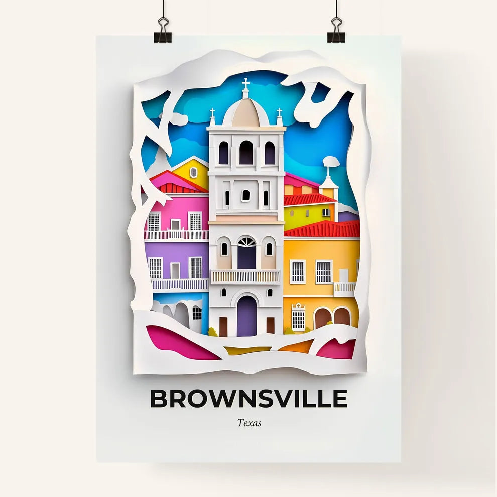 Vivid Brownsville, Texas, Colorful Poster