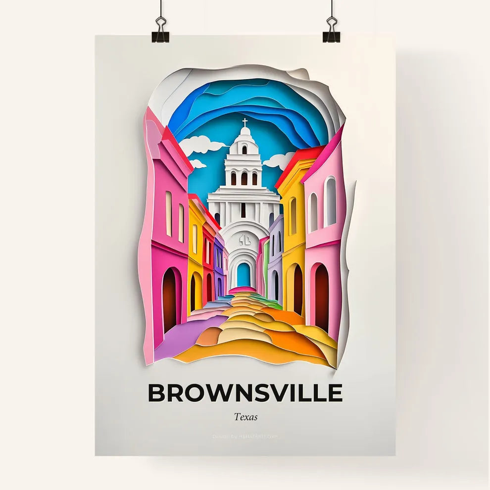 Vivid Brownsville, Texas, Colorful Poster