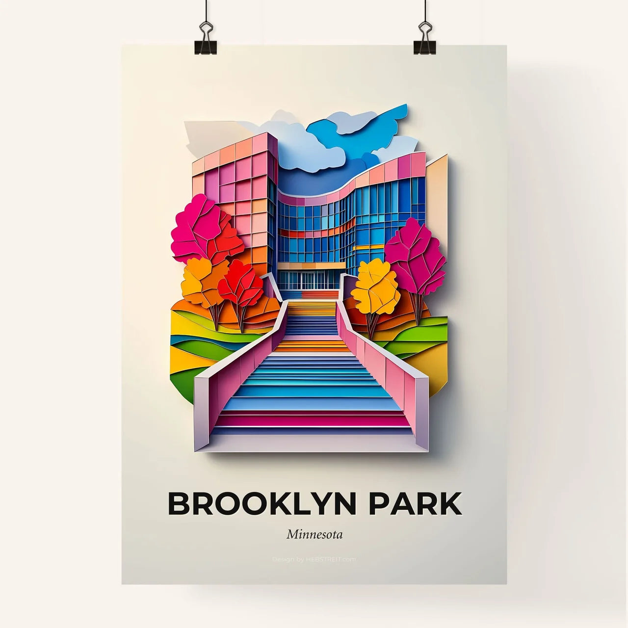 Vivid Brooklyn Park, Minnesota, Colorful Poster