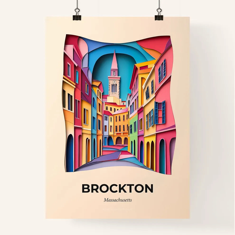 Vivid Brockton, Massachusetts, Colorful Poster