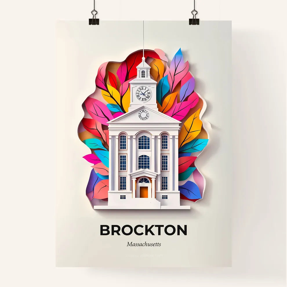 Vivid Brockton, Massachusetts, Colorful Poster