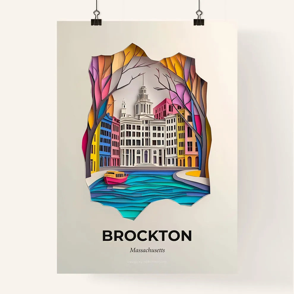 Vivid Brockton, Massachusetts, Colorful Poster
