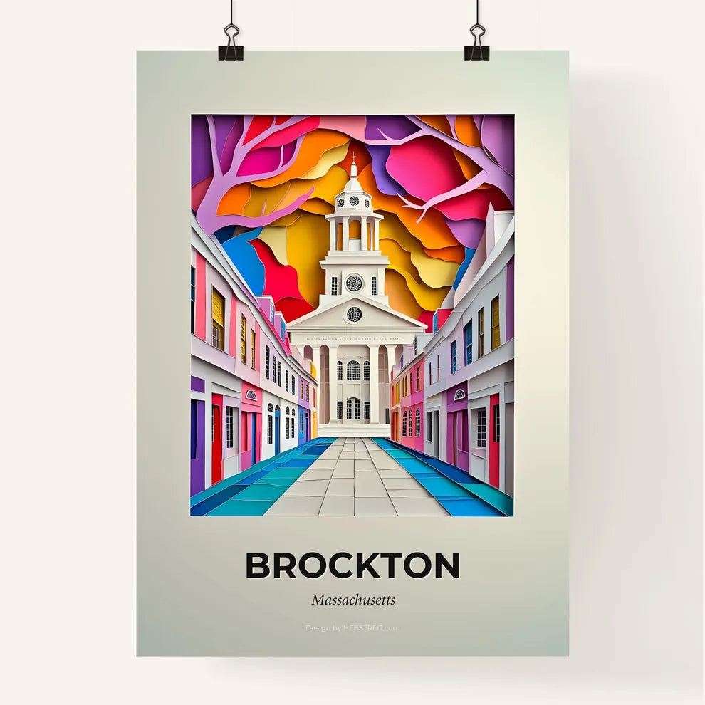 Vivid Brockton, Massachusetts, Colorful Poster